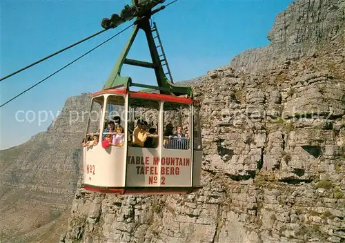 AK / Ansichtskarte Cape_Town_Kaapstad_Kapstadt Table Mountain cable cabin approching the summit Cape_Town