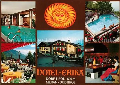 AK / Ansichtskarte Dorf_Tirol Hotel Erika Hallenbad Swimming Pool Sonne Dorf_Tirol