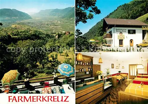 AK / Ansichtskarte Dorf_Tirol Pension Cafe Farmerkreuz Jausenstation Talblick Dorf_Tirol