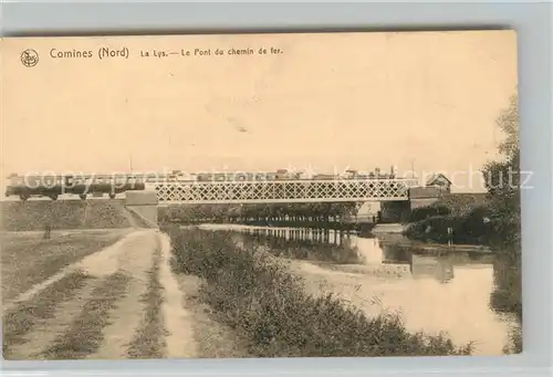 AK / Ansichtskarte Comines_Lille La Lys Pont du Chemin de fer Comines_Lille
