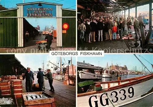 AK / Ansichtskarte Goeteborg Fischmarkt Hafen Goeteborg