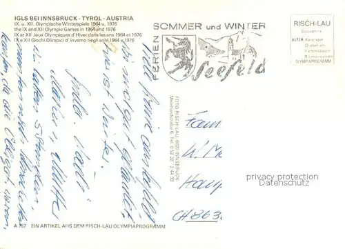 AK / Ansichtskarte Igls_Tirol Bob Rennrodelbahn Igls_Tirol