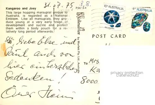 AK / Ansichtskarte Australien Kangaroo and Joey Australien