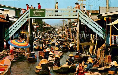 AK / Ansichtskarte Ratchaburi Floating Market and Wooden Bridge Ratchaburi