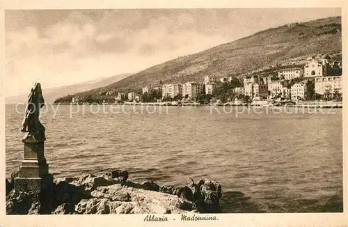 AK / Ansichtskarte Abbazia_Istrien Madonnina Madonnenstatue an der Kueste Abbazia_Istrien