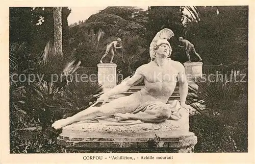 AK / Ansichtskarte Corfou Achilleion Palast Achille mourant Statue Corfou