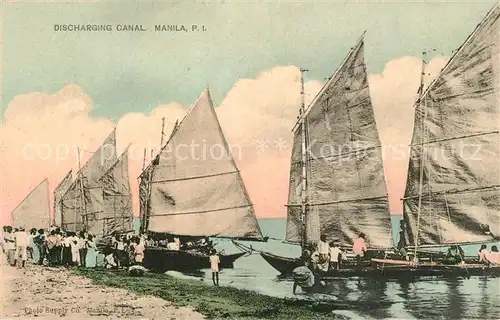 AK / Ansichtskarte Manila_Philippines Discharging Canal Sailing Boats 