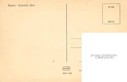 AK / Ansichtskarte Opava_Troppau Kulturni dum Opava Troppau