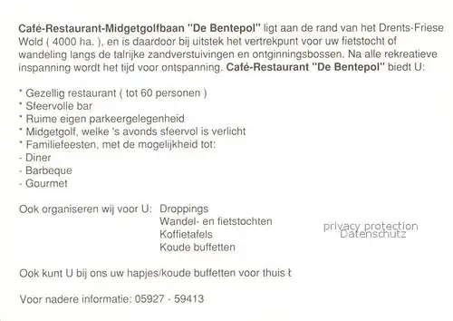 AK / Ansichtskarte Hoogersmilde Cafe Restaurant De Bentepol Drents Friese Wold Nationalpark Hoogersmilde