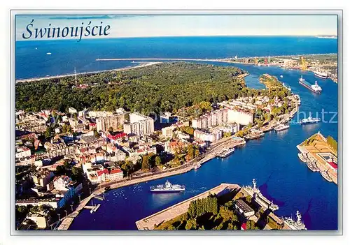 AK / Ansichtskarte Swinoujscie_Swinemuende Fliegeraufnahme Swinoujscie Swinemuende