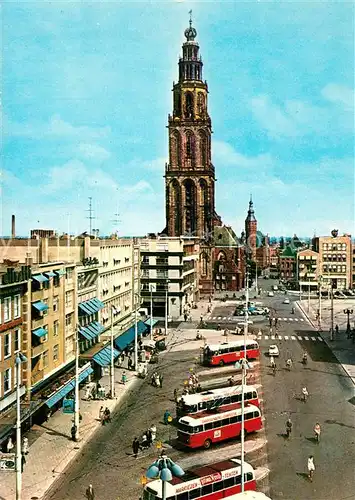 AK / Ansichtskarte Groningen Grote Markt met Martinitoren Groningen