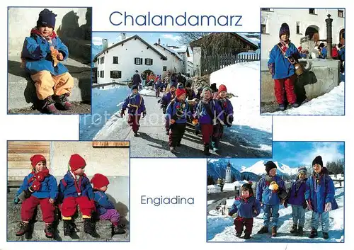 AK / Ansichtskarte Klosters_GR Chalandamarz Fruehlingsbrauch Klosters_GR