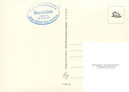 AK / Ansichtskarte Blaueishuette Berghaus Gebirgspanorama Berchtesgadener Alpen Blaueishuette