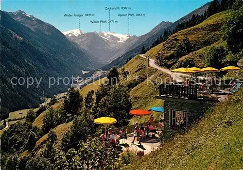 AK / Ansichtskarte Neustift_Stubaital_Tirol Ausflugsziel Jausenstation Kartnall Unterbergtal Stubaier Gletscher Alpen Neustift_Stubaital_Tirol