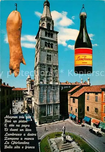 AK / Ansichtskarte Modena_Emilia Romagna e le sue specialita Lambrusco Ghirlandina Duomo Modena Emilia Romagna