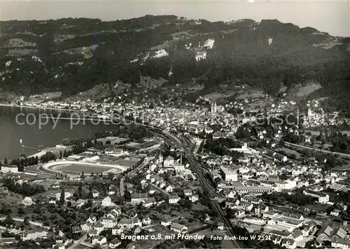 AK / Ansichtskarte Bregenz_Bodensee Fliegeraufnahme mit Pf?nder  Bregenz Bodensee