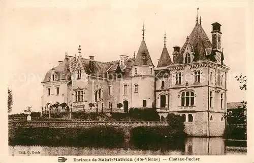 AK / Ansichtskarte Saint Mathieu_Haute Vienne Chateau Rocher Saint Mathieu
