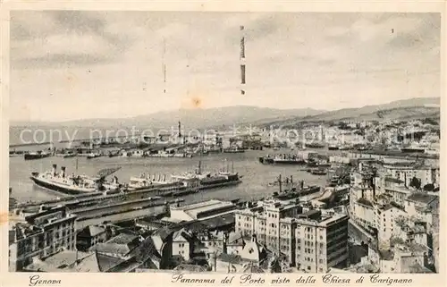 AK / Ansichtskarte Genova_Genua_Liguria Panorama Porto Chiesa di Carignano Genova_Genua_Liguria