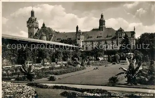 AK / Ansichtskarte Kolberg_Ostseebad_Kolobrzeg Rosengarten Kurhaus Kolberg_Ostseebad