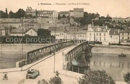 AK / Ansichtskarte Pontoise_ Val d_Oise Panorama Pont Chateau Pontoise_ Val d_Oise