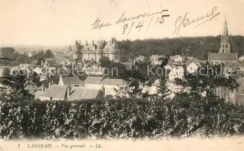 AK / Ansichtskarte Langeais Panorama Kirche Schloss Langeais