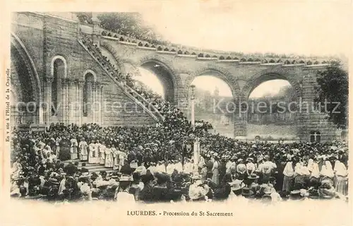 AK / Ansichtskarte Lourdes_Hautes_Pyrenees Procession du Saint Sacrement Lourdes_Hautes_Pyrenees