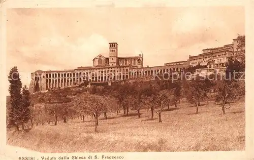 AK / Ansichtskarte Assisi_Umbria Veduta dalla Chiesa di San Francesco Assisi Umbria