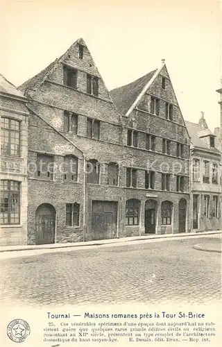 AK / Ansichtskarte Tournai Maisons romanes pres Tour Saint Brice Tournai