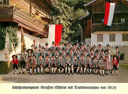 AK / Ansichtskarte Strassen_Tirol Schuetzenkompanie Traditionsfahne Strassen Tirol