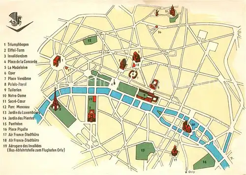 AK / Ansichtskarte Paris Stadtplan Paris
