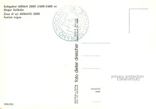 AK / Ansichtskarte Meran_Merano Ifinger Seilbahn Meran Merano