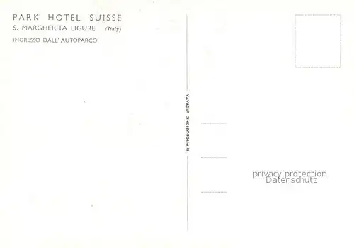 AK / Ansichtskarte San_Margherita_Ligure Park Hotel Suisse Eingang Parkplatz San_Margherita_Ligure