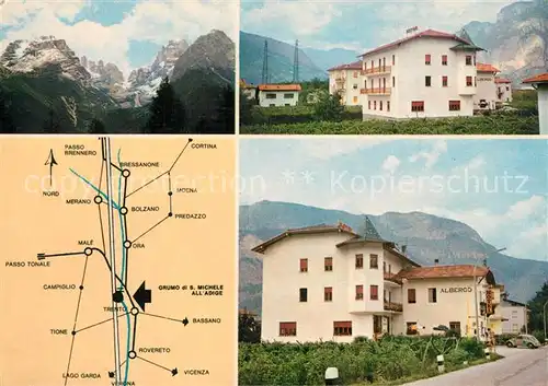 AK / Ansichtskarte San_Michele_all_Adige Albergo Cantaleone Anfahrtsplan San_Michele_all_Adige