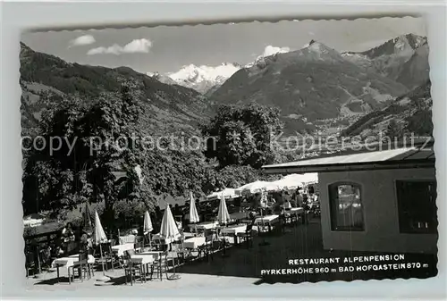 AK / Ansichtskarte Bad_Hofgastein Restaurant Alpenpension Pirkerhoehe Bad_Hofgastein