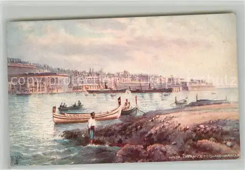 AK / Ansichtskarte Malta Grand Harbour Kuenstlerkarte Malta