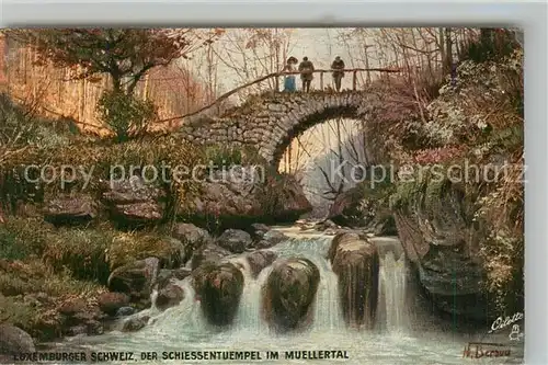AK / Ansichtskarte Muellerthal Luxemburger Schweiz Schiessentemel Kuenstlerkarte 