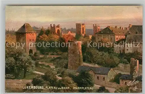 AK / Ansichtskarte Luxembourg_Luxemburg Plateau du Rham Kuenstlerkarte Luxembourg Luxemburg
