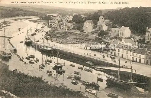 Pont Aven Vue prise de la Terrasse du Castel du Barde Botrel Pont Aven