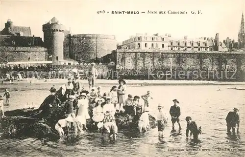 Saint Malo_Ille et Vilaine_Bretagne Mare aux Cannetons G.F. Kinder am Strand Saint Malo_Ille et Vilaine