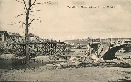 Saint Mihiel zerst?rte Maasbr?cke Saint Mihiel