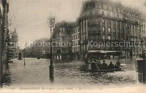 Paris Inondations Rue de Lyon Janvier 1910 Paris