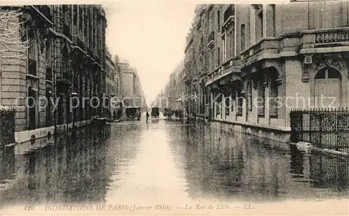 Paris Inondations Rue de Lille Janvier 1910 Paris