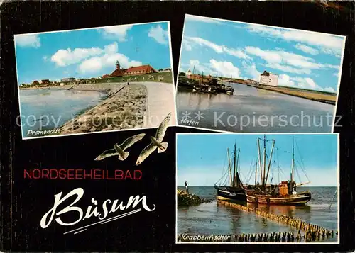 Buesum_Nordseebad Promenade Hafen Krabbenfischer Fischerboot Buesum_Nordseebad