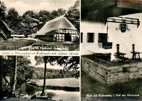 Fallingbostel Hof der Heidmark Flett mit Feuerstelle Erinnerungsstaette des Bauerntums der Heidmark Boehmetal Fallingbostel