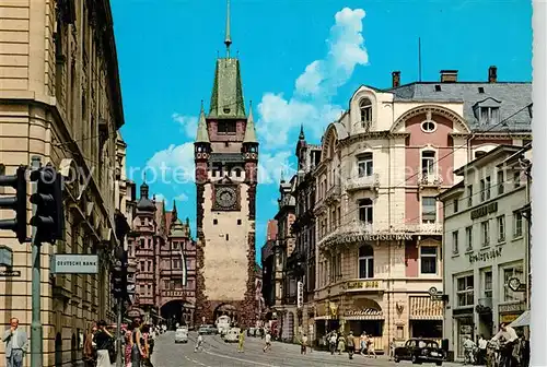 Freiburg_Breisgau Kaiser Joseph Strasse mit Martinstor Freiburg Breisgau