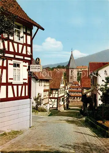 Loffenau_Rastatt Altstadt Fachwerkhaeuser Blick zur Kirche Loffenau_Rastatt