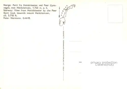 Hattdalsseter Peer Gynt Road towards Mount Heidalsmuen 