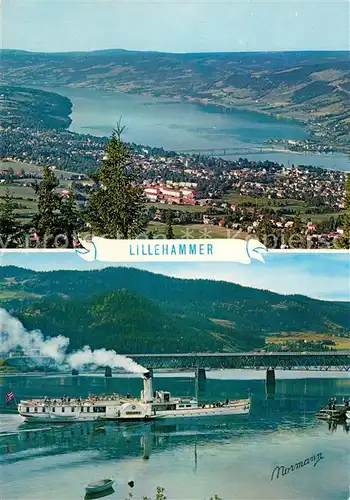 Lillehammer Panorama Dampfer Bruecke Lillehammer