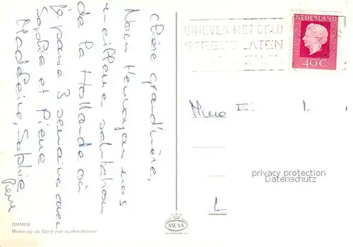 Ommen_Overijssel Molen op de Oord met outheidkamer Windmuehle Ommen Overijssel