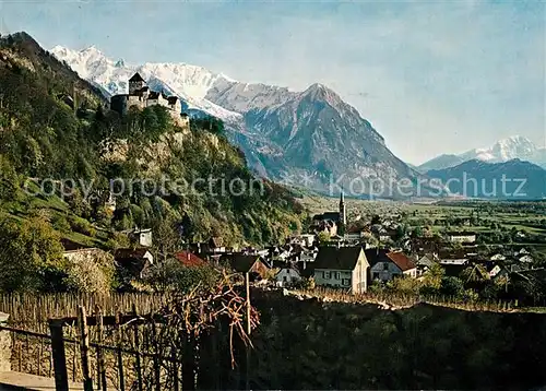 Vaduz Panorama Schloss Alpen Vaduz